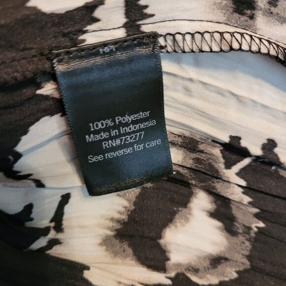 Simply Vera Wang Floral Satin Accordion Midi Skirt XXL Black White Dark Coquette - Picture 5 of 9